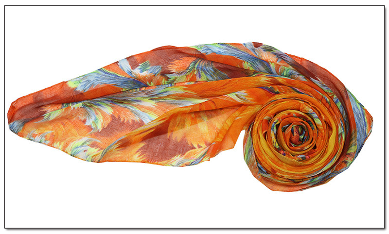 秋冬热销复古民族风围巾女 巴厘纱珊瑚花丝巾 保暖棉麻围巾披肩