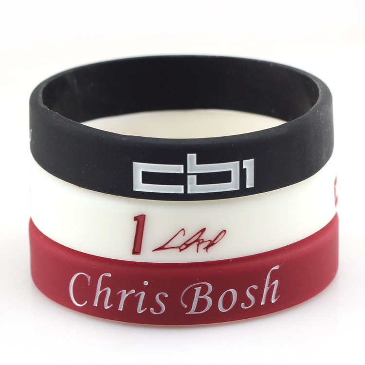 迈阿密热火队球星1号波什签名手镯环圈篮球运动训练夜光硅胶腕带
