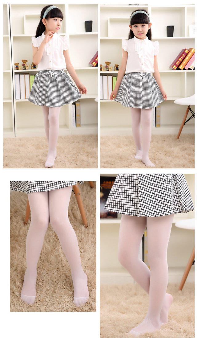 夏季超薄透明儿童连裤袜女童丝袜打底裤袜白色舞蹈袜子宝宝防蚊袜