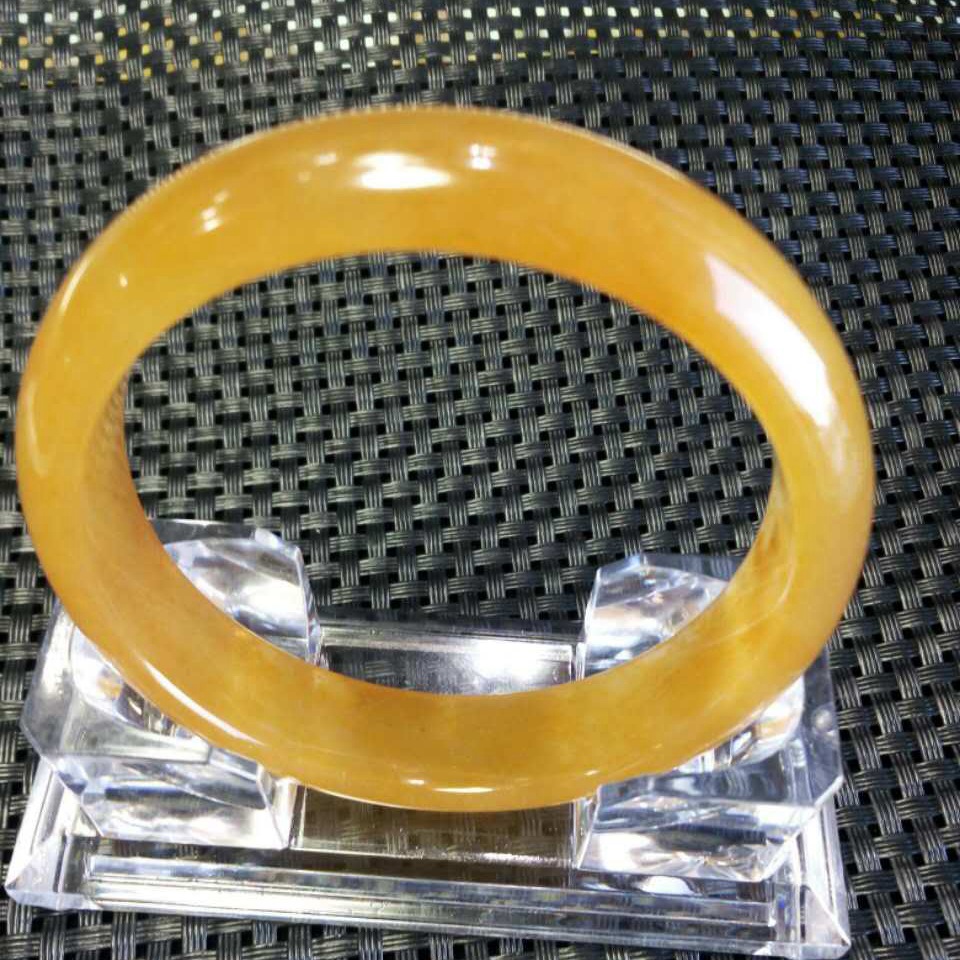 新品新疆和田金丝玉手镯 戈壁金丝玉手镯 精品玉镯支持复检配证书