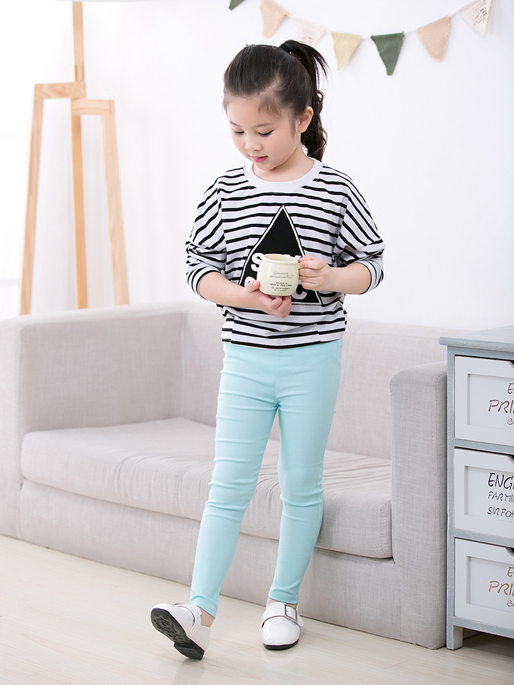 女童铅笔裤春夏薄款儿童夏季外穿小脚裤紧身弹力糖果色儿童打底裤