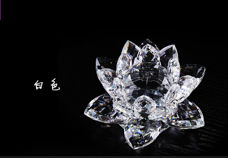 厂家直销水晶莲花装饰 360车装饰玻璃莲花佛事用品汽车摆件