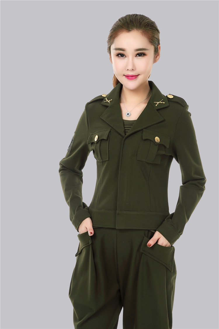 新品水兵舞军统特工服女装时尚卫衣加厚纯棉户外修身套装小翻领