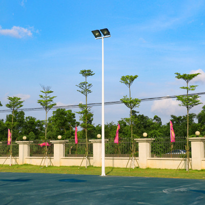 湖南篮球场灯光配置 柏克8米灯杆配2盏400w金卤灯照明