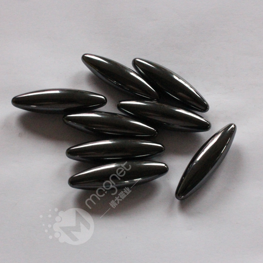 65*18 品质工厂保健磁性蛇卵石黑色光亮橄榄球磁铁蛇胆石