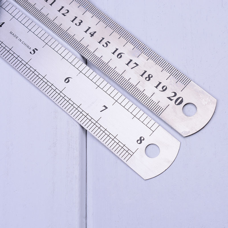 厂家办公工程专用0.35mm厚20cm钢直尺 耐用英寸厘米双面刻度 批发