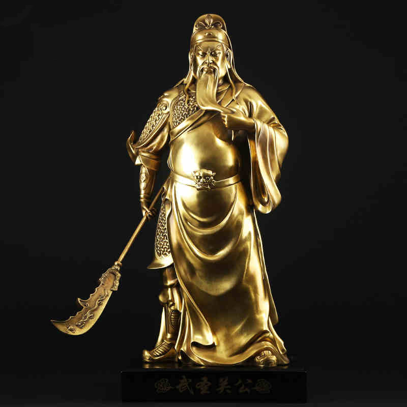 纯铜关公关二爷风水摆件铜像关二爷铜关公武财神爷工艺品