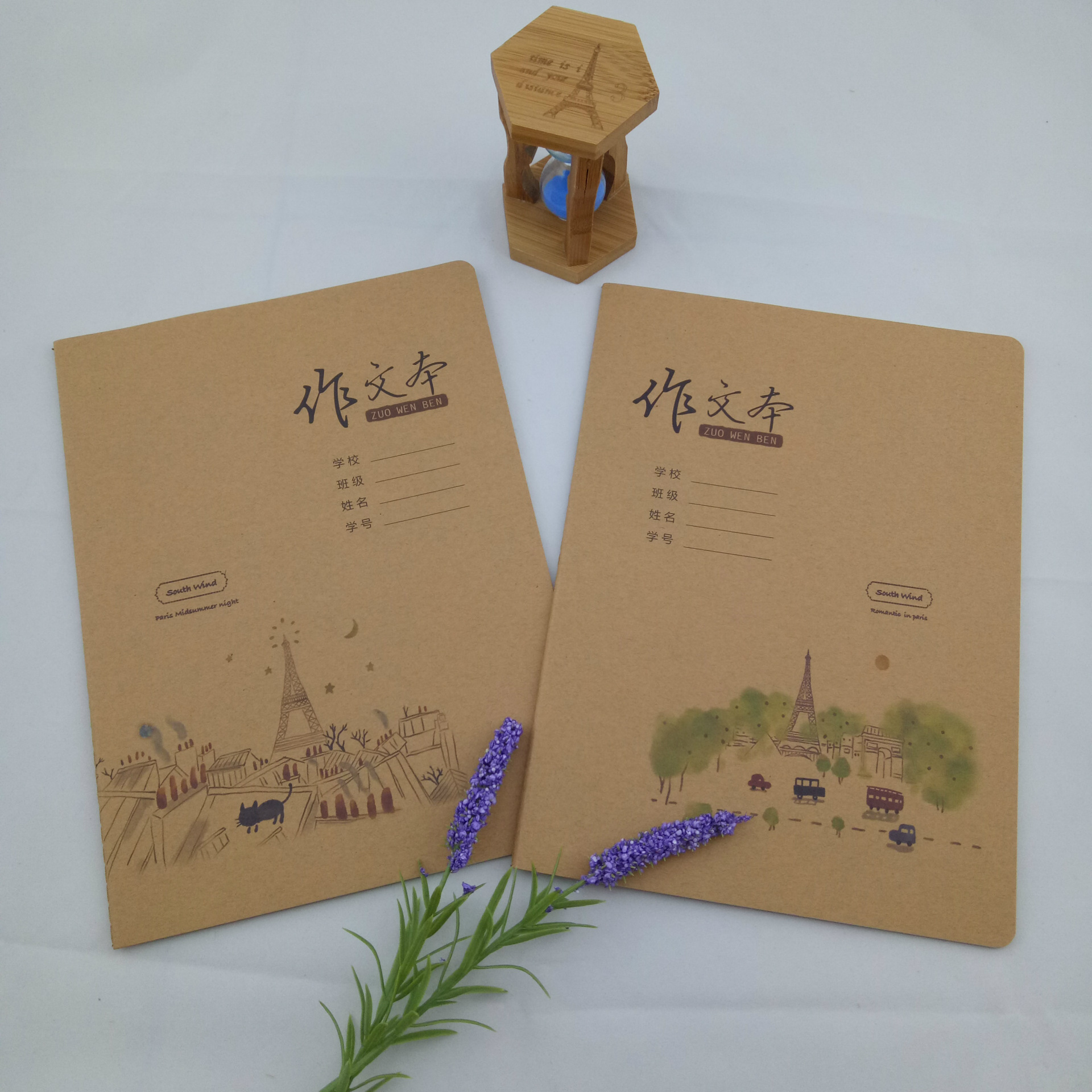 牛皮纸16k作文本大b5作文薄方格本簿小学初中生课业本学习用品