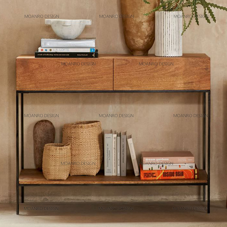 北欧loft玄关台创意装饰玄关桌墙边柜条几条桌客厅过道置物收纳架