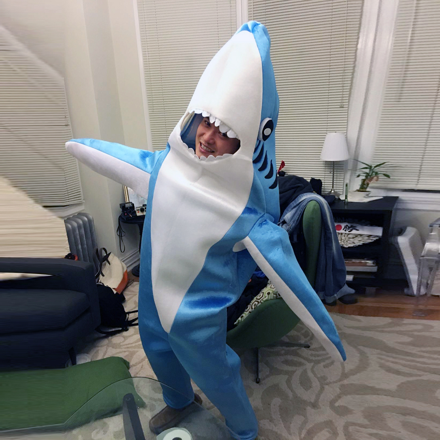 行走鲨鱼扮演服装 cosplay鲨鱼道具 成人人偶舞台表演服一件代发