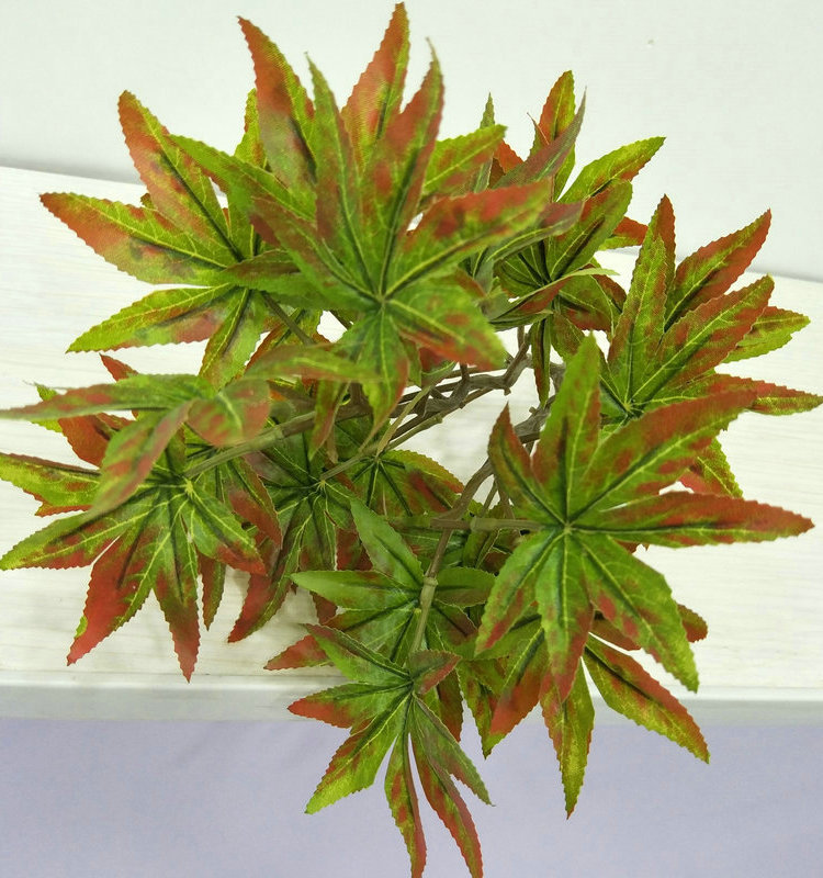 厂家直销仿真植物 绿植二叉枫叶 办公居家摆件盆栽枫叶仿生绿植