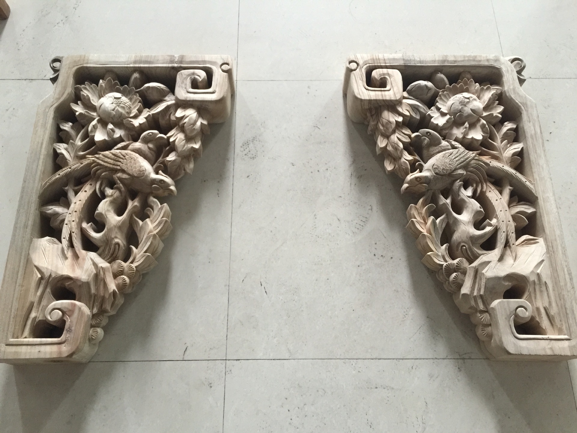 实木香樟角花牛腿梁托雀替挂落东阳木雕仿古花格中式装修工厂直销