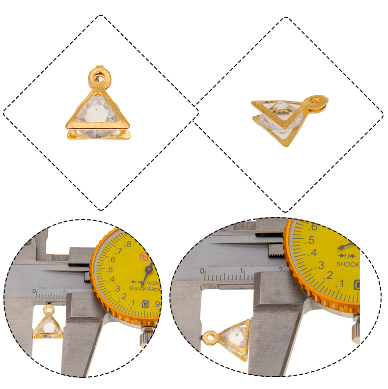 手工diy饰品配件铁片单吊小三角夹钻耳环饰品挂件