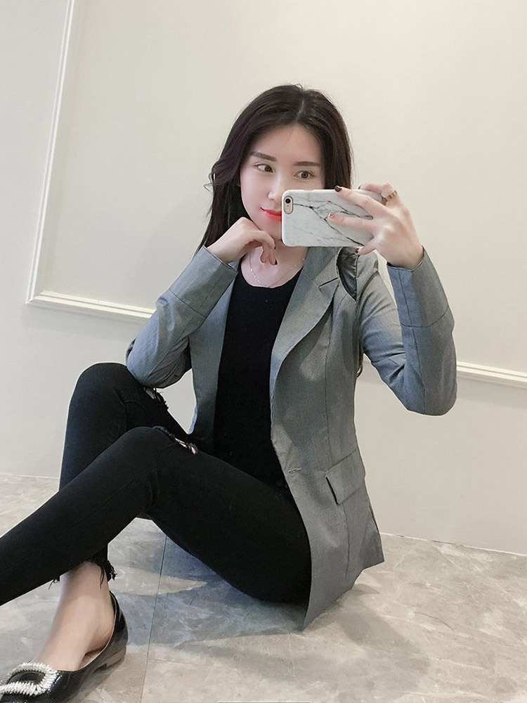 女式职业套装-2017春秋装新款修身长袖小西装