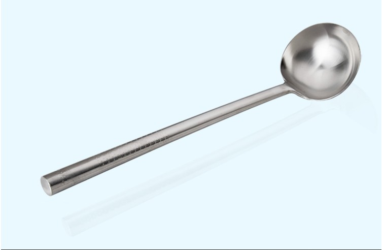 加厚不锈钢 木柄 长柄 炒勺 汤勺 锅铲 厨师炒菜勺子 8 10 12两勺