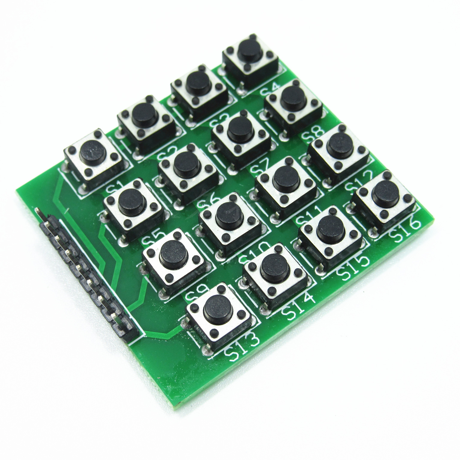 微动开关 直插按键 4x4矩阵键盘 16按键 单片机外扩键盘 模块