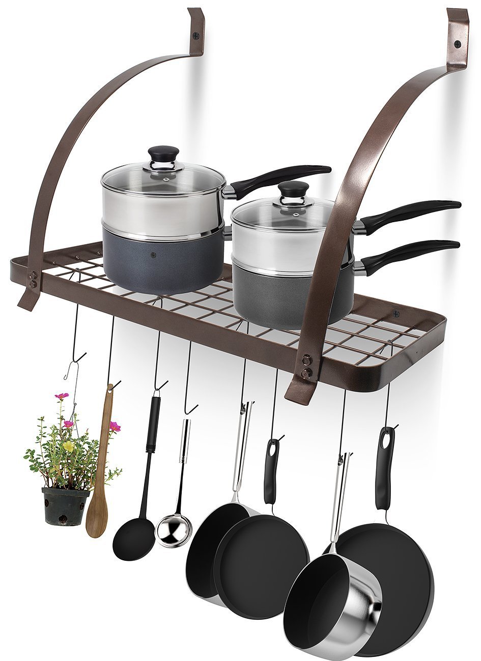 铁博汇跨境专供厨房壁挂架挂锅架置物收纳架碗盘吊锅架调料架调味