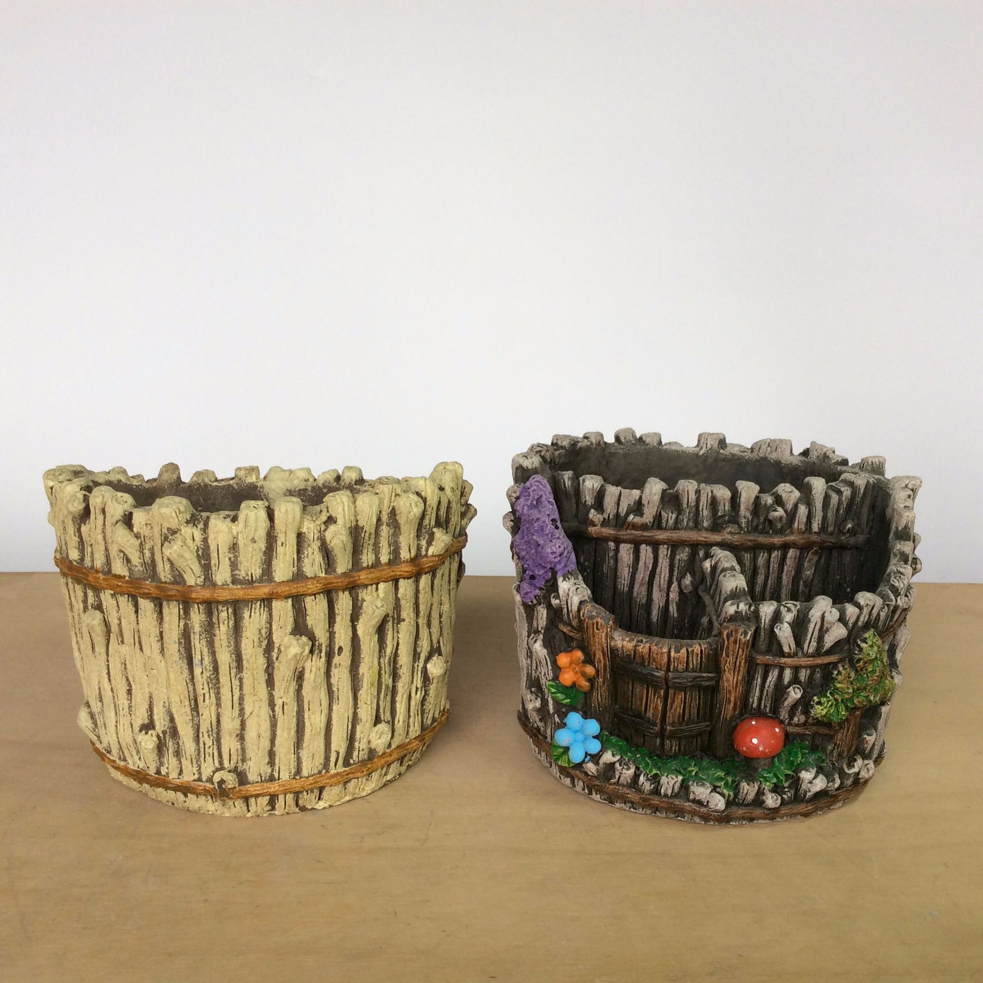 创意水泥花盆多肉植物花盆家居工艺品摆件田园风格盆栽花器qt458