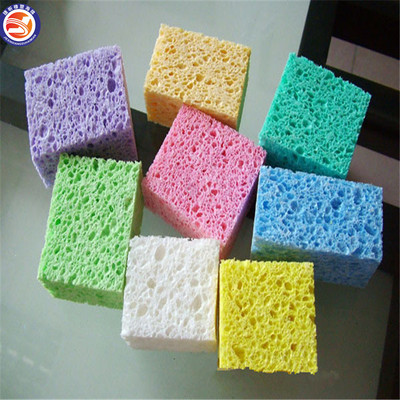 捷昕供应 彩色吸水膨胀海绵 清洁木浆棉 洗脸清洁海棉 量大从优