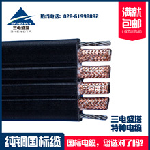 四川三电盛塔，带钢丝四芯铜芯特种电缆，塔牌电缆，成塑电缆