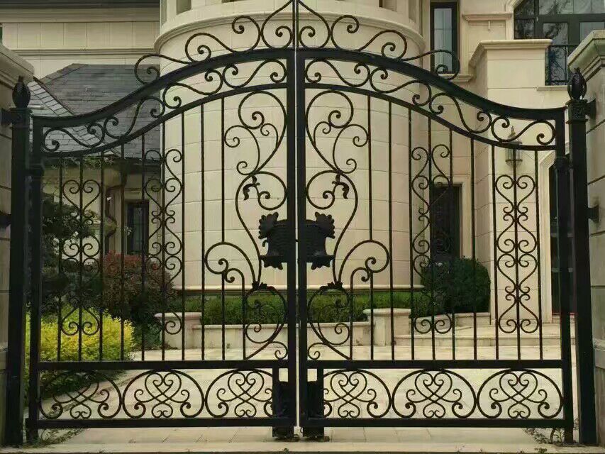 铁艺大门直销雕花镂空 防锈蚀 铸铁大门 花园庭院别墅 防盗铁大门