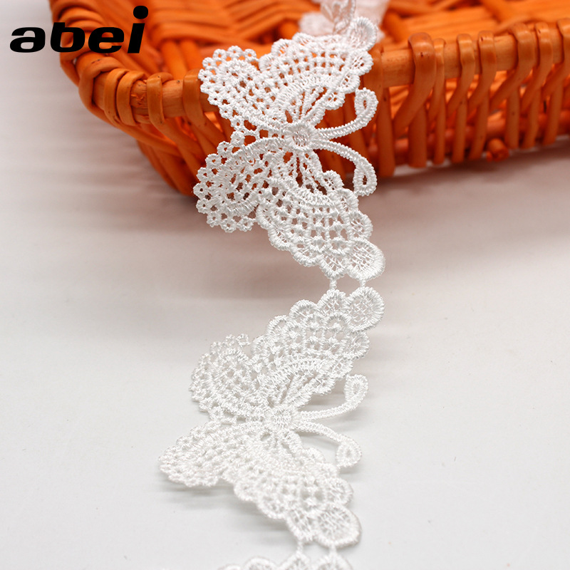 水溶牛奶丝花边刺绣布贴田园风diy手工服装辅料动物蕾丝蝴蝶批发