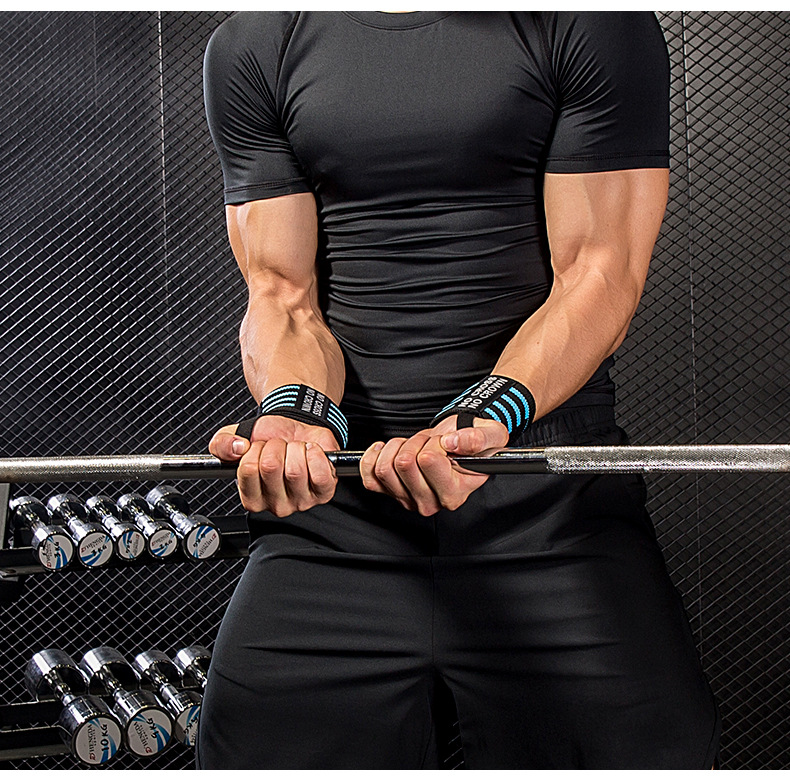 健身举重力量护举腕带 男女运动训练单杠弹力缠绕绷带护腕批发