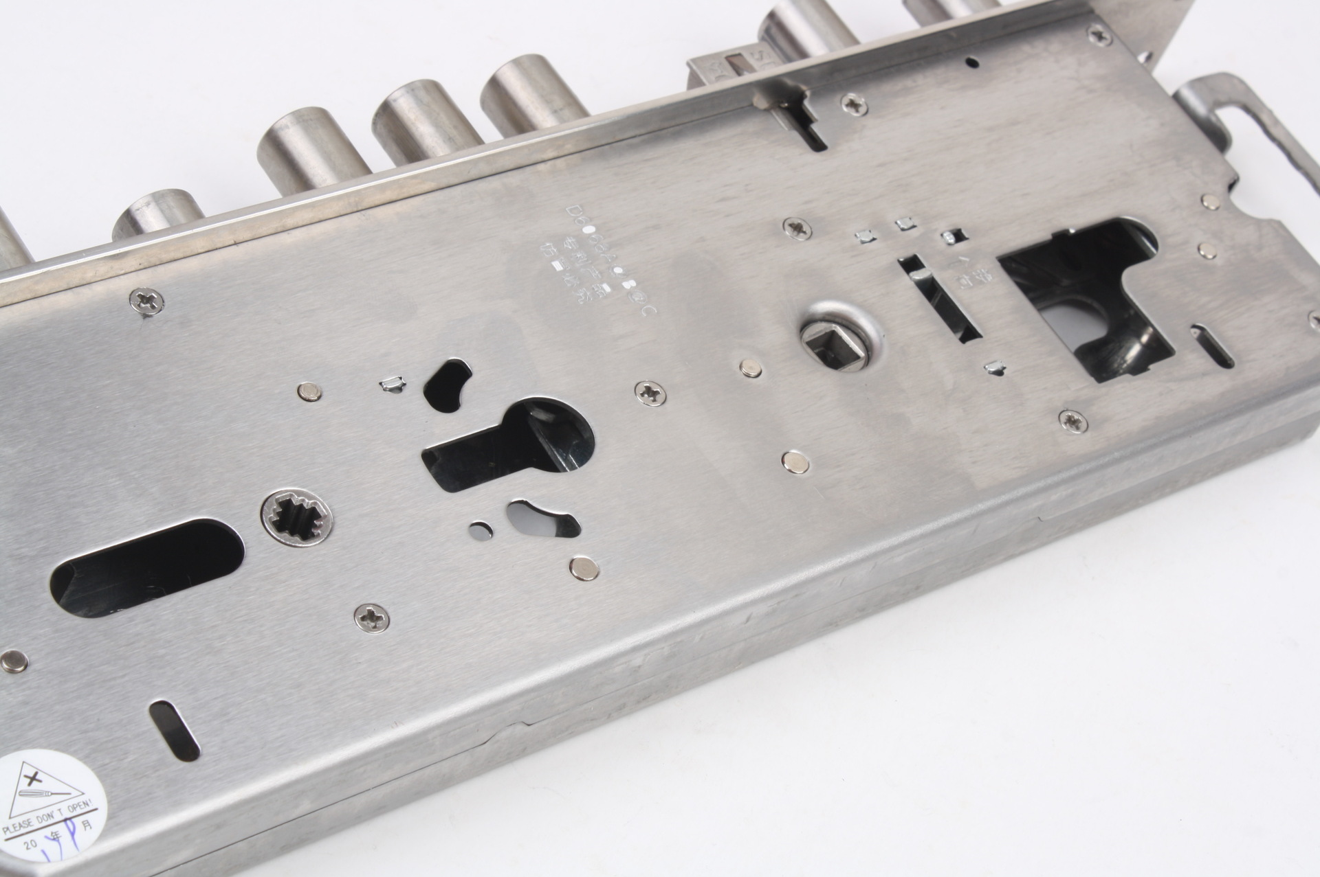 霆锋王力 全不锈钢圆柱大霸王 6068 指纹密码锁 40*388天地锁锁体