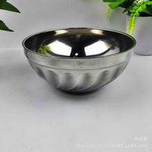 厂家批发16cm特厚不锈钢碗 双层焊边碗 韩式碗玉兰碗地摊货源新品