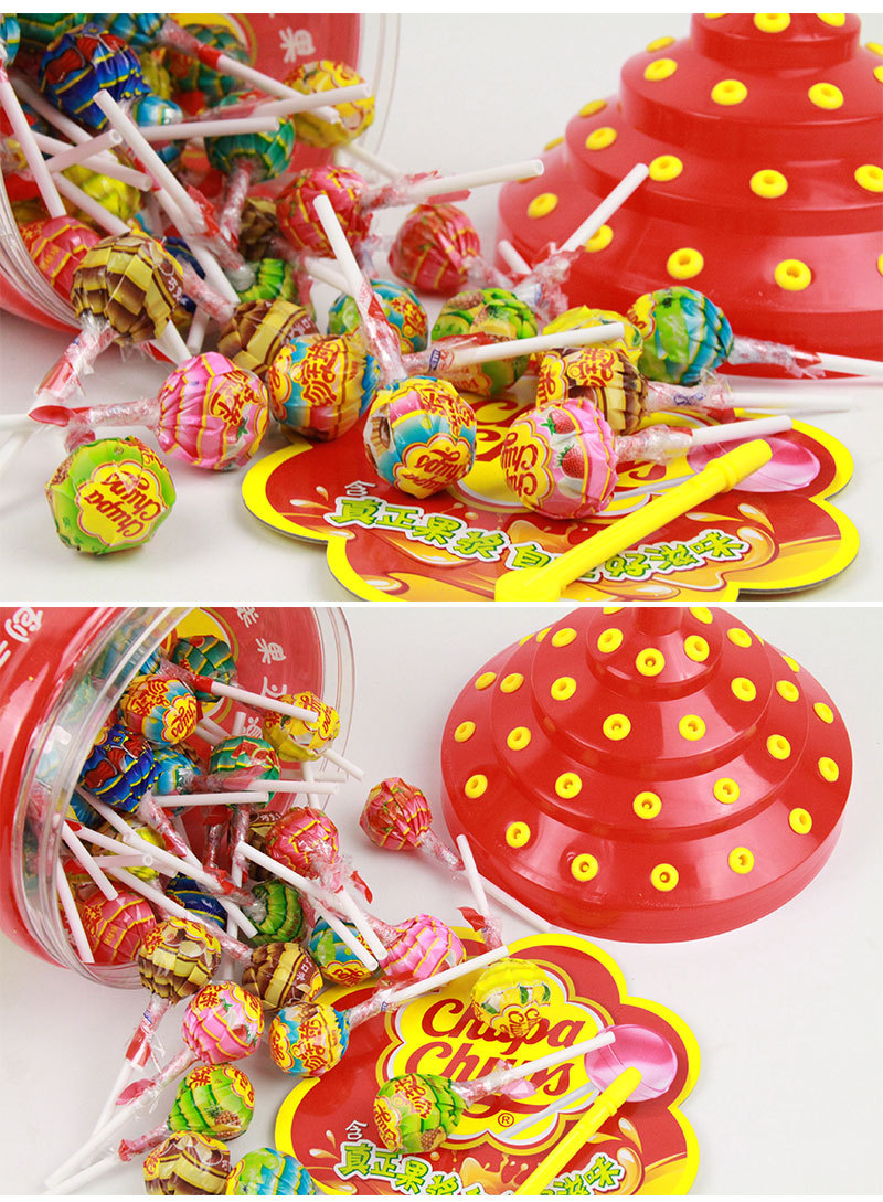 珍宝珠棒棒糖混合果味水果糖儿童休闲糖果零食品108支桶装