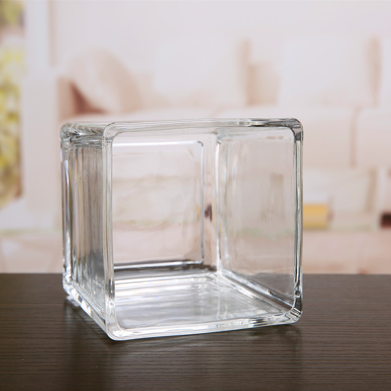 批发方形透明玻璃花瓶 方缸 婚庆烛台 婚庆花瓶水培,绿萝花器