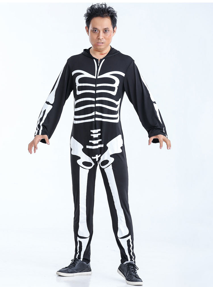 骷髅服装男僵尸服丧尸服吸血鬼套装骷髅骨架鬼衣化妆舞会ds演出服