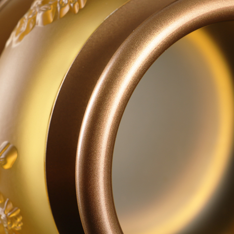 颜色:香槟金 琥珀色材料:琉璃 铜尺寸: 4.5寸 5寸和7寸您好