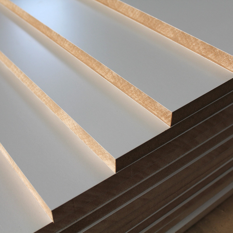 厂家直供 单面暖白色三聚氰胺贴面密度板 家装环保免漆生态板定制