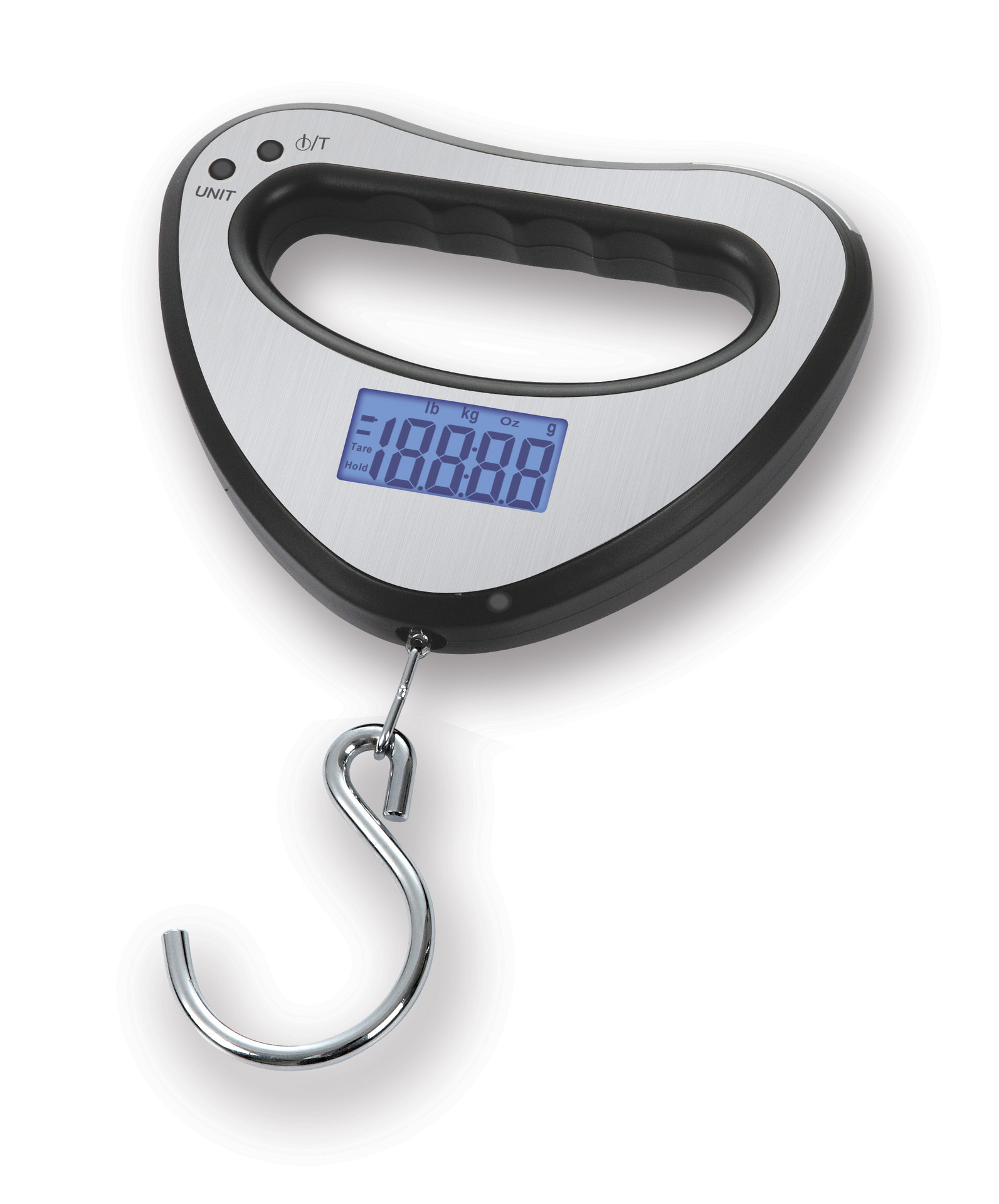 外贸定制不锈钢拉丝手提秤 便携式箱包行李称 50kg手提电子称