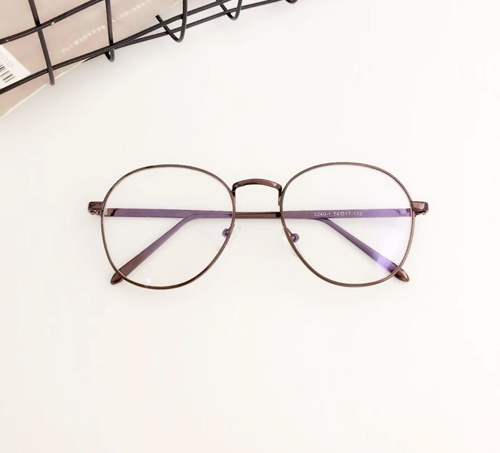 韩系圆形透明眼镜2017气质金丝圆框平光镜