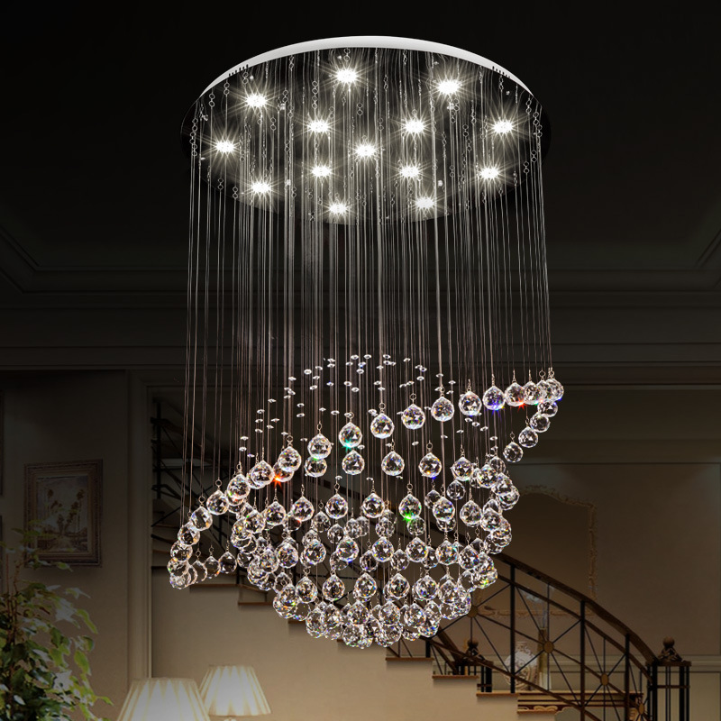 奥印灯饰灯具 客厅灯 餐厅灯创意地球吊线水晶灯酒店别墅大厅吊灯