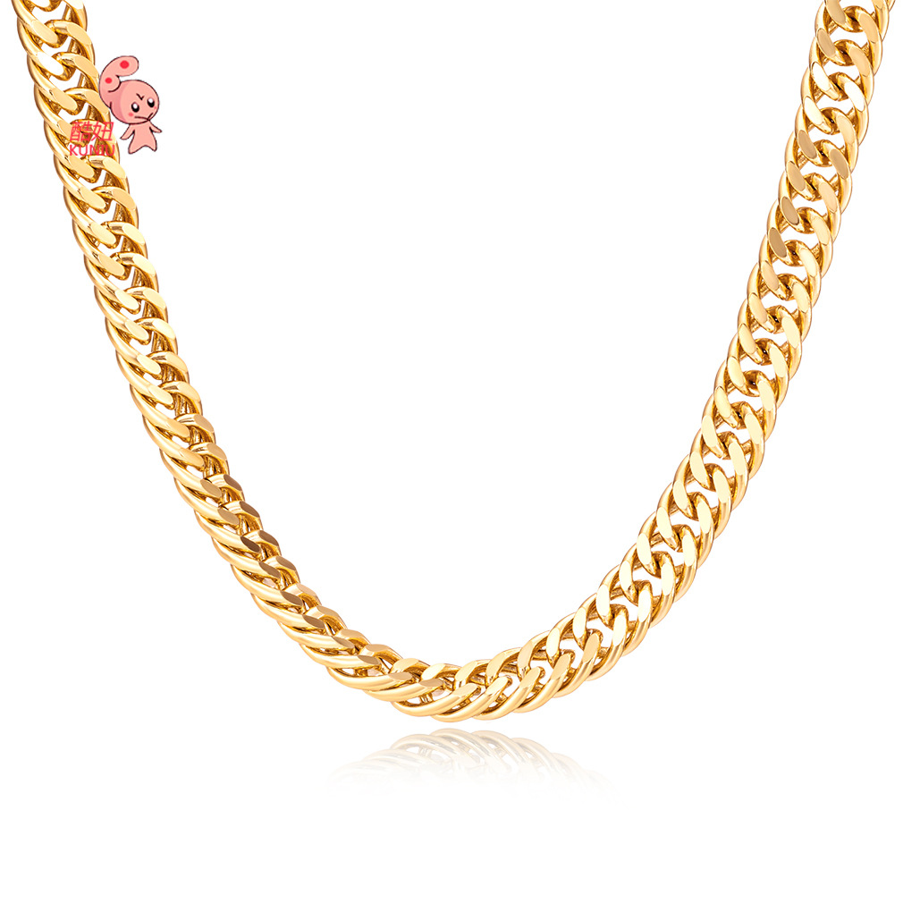 厂家直销欧美土豪金项链时尚粗狂镀金男士项链外贸热销项链