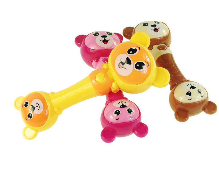 双头小熊摇铃 婴儿益智玩具手摇铃儿童玩具批发2元店婴儿店货源
