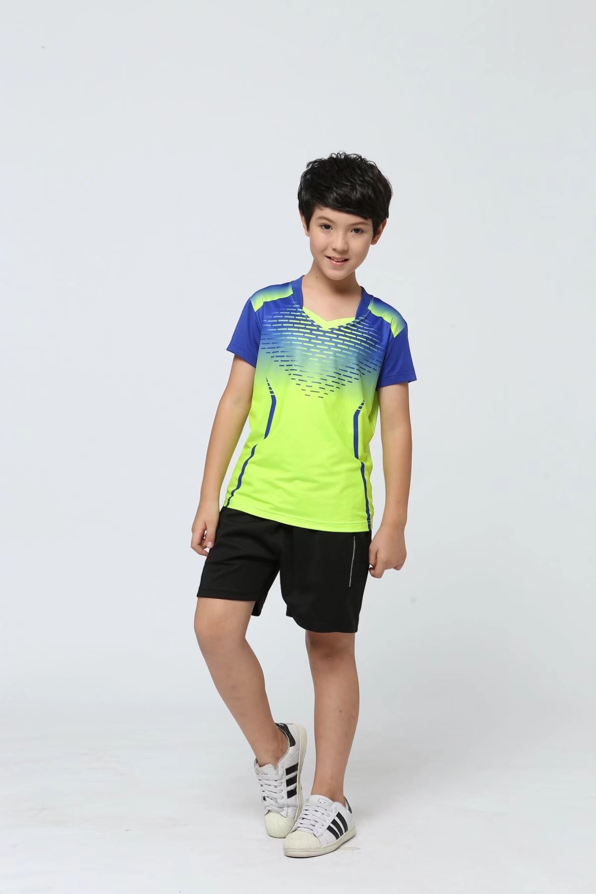 儿童小孩子 运动服速干比赛 网眼透气夏季休闲羽毛球服套装