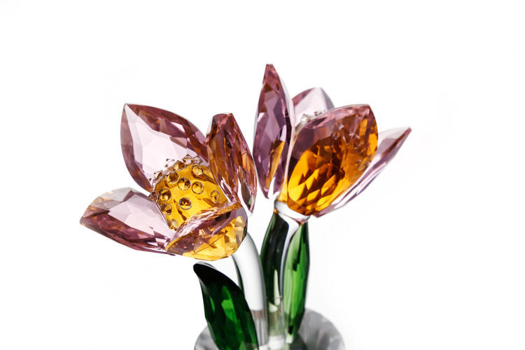 水晶花君子兰摆件 车内饰品摆件 创意节日礼物