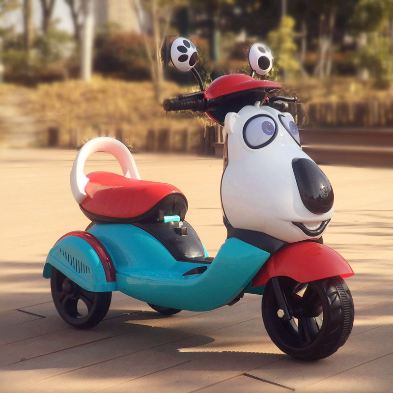 倒霉熊儿童电动摩托车三轮车音乐灯光男女宝宝玩具车1-6岁