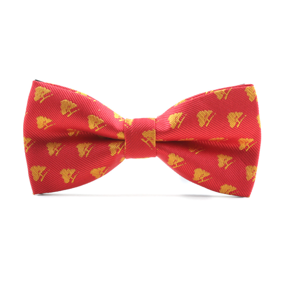 跨境海外 领结男士 圣诞节红色蝴蝶结领结涤丝提花现货批发