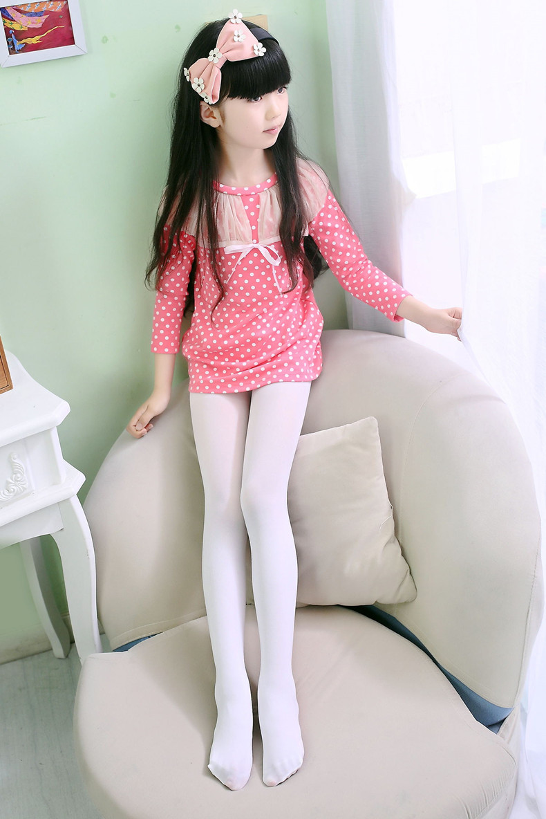 春夏款儿童连裤袜天鹅绒彩色校服袜大女童舞蹈袜白色丝袜厂家批发