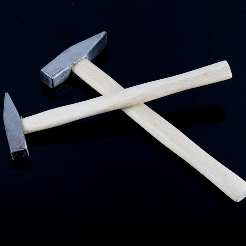 人工锻打锻造扁嘴方顶工业锤子多规格纯钢锻打木柄钳工锤