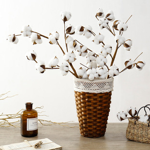 仿真棉花花束客厅卧室插花瓶装饰花影楼蛋糕烘焙桌面文艺摆设饰品