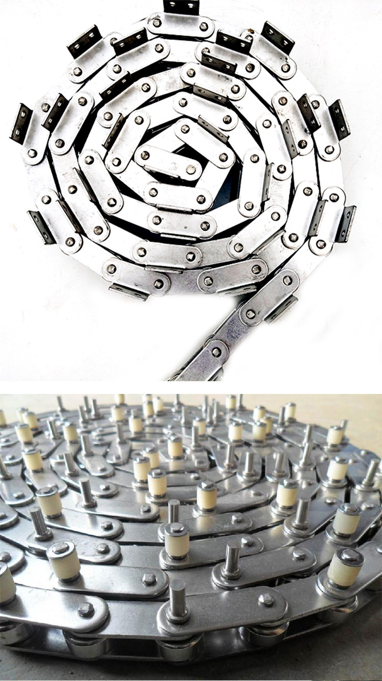 宁津不锈钢链条 08b外单双侧单双孔带耳朵弯板滚子链条