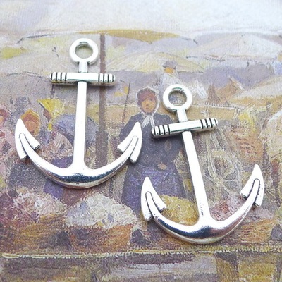 8095 23*31mm 船钩古银色合金饰品配件diy 复古100个/包2克