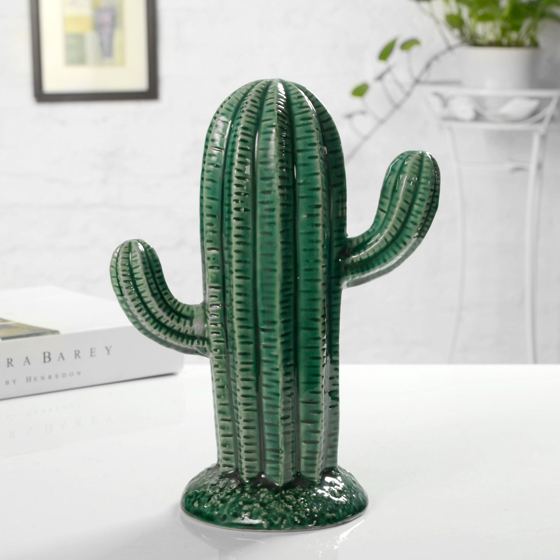 中式复古仙人掌陶瓷烛台摆件浪漫小礼品家居装饰品摆件定制