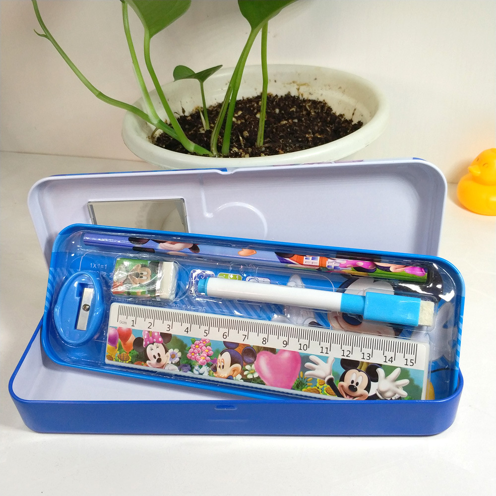 厂家直销多功能套装文具盒儿童学习铅笔盒橡皮尺子削笔刀男女生
